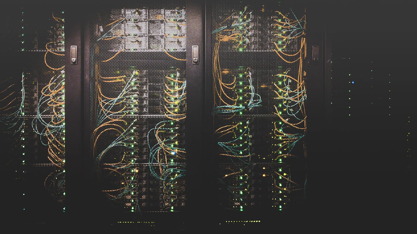 Rows of server infrastructure inside a data center